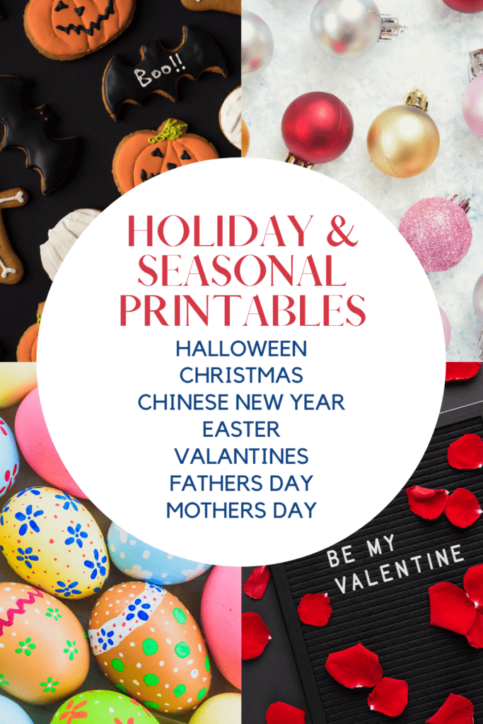 SEASONAL AND HOLIDAY PRINTABLES