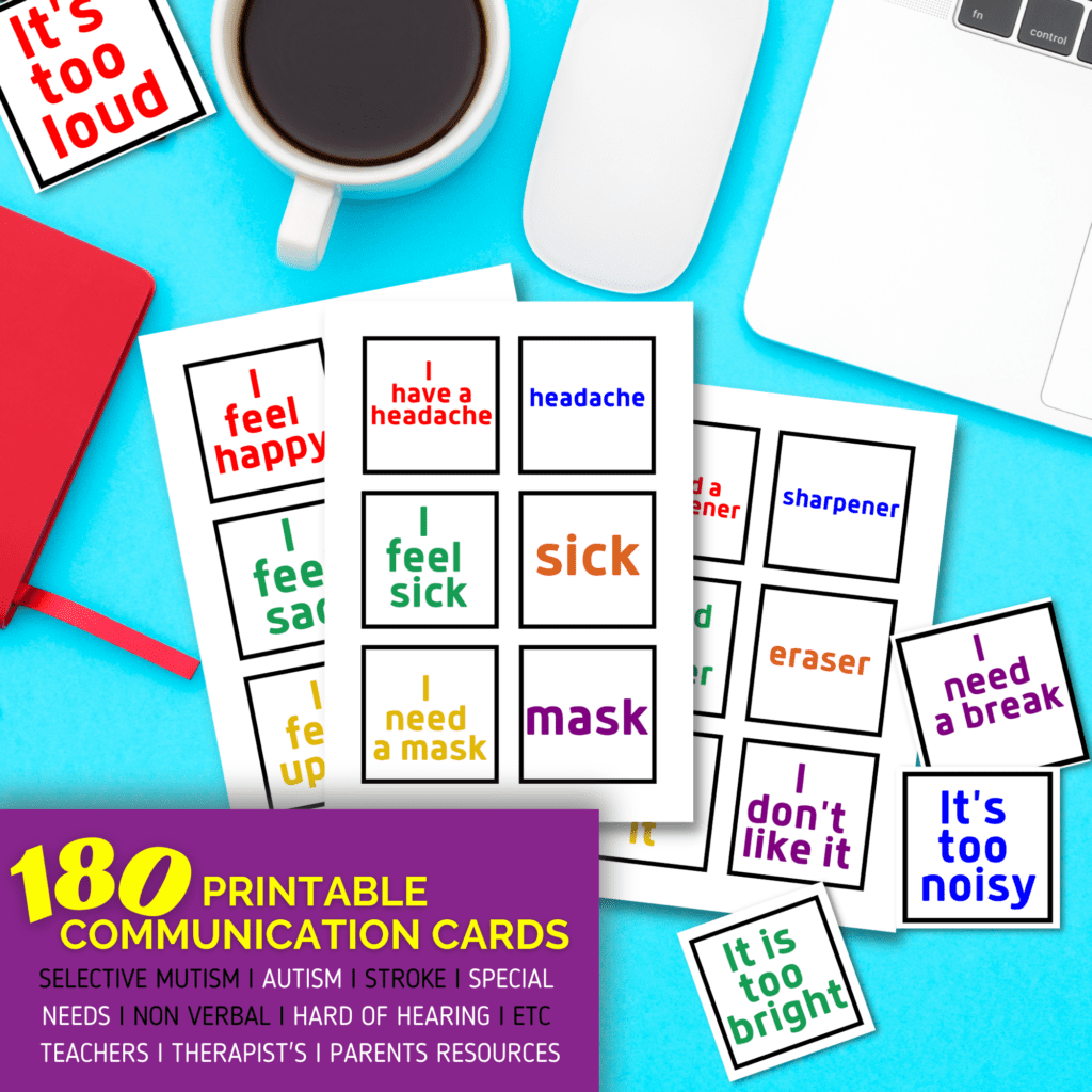 Non verbal low tech communication cards