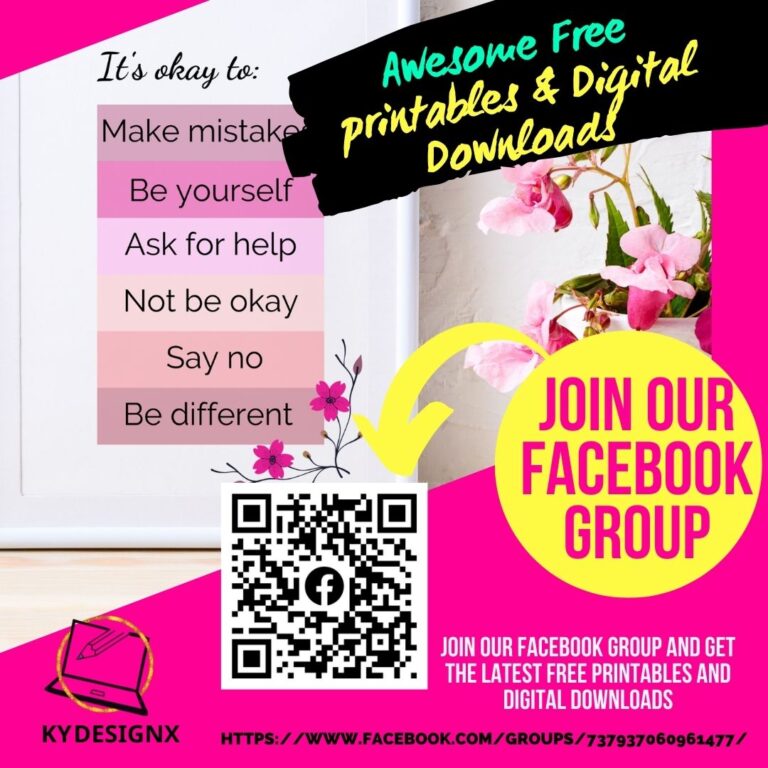 scan the qr code to join our facebook group to access free printables
