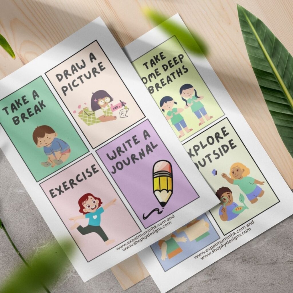 free reducing anxiety prompt cards