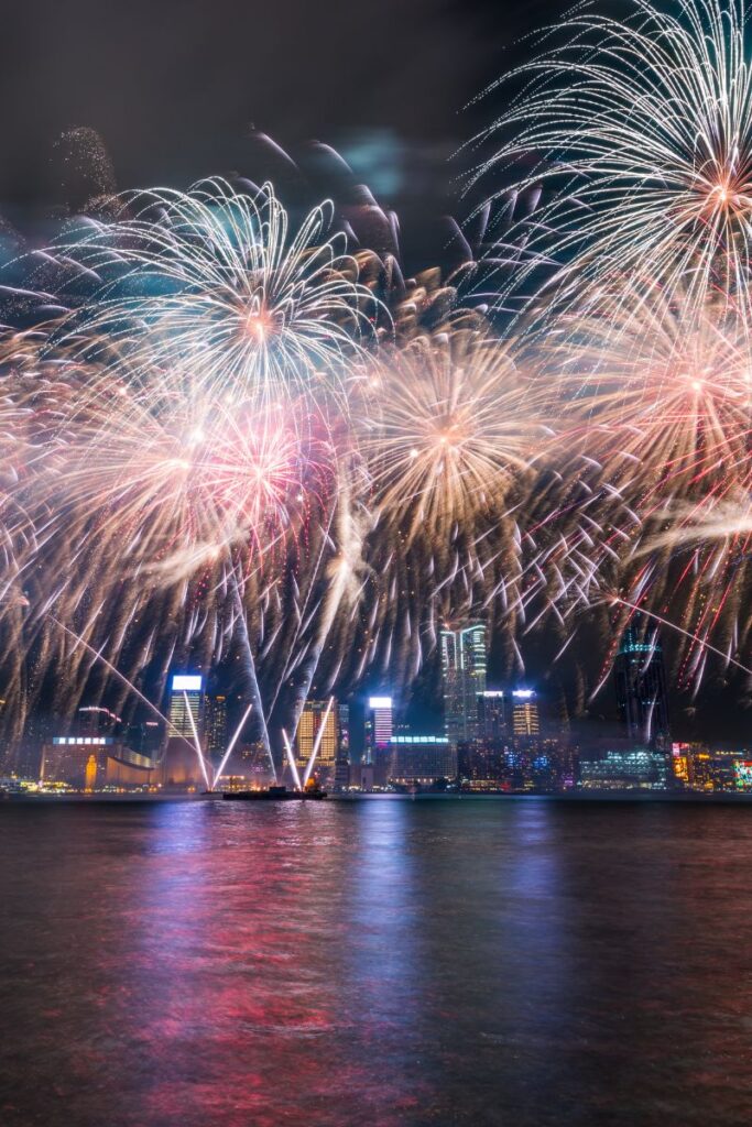 firework display in Hong Kong for Chinese new year